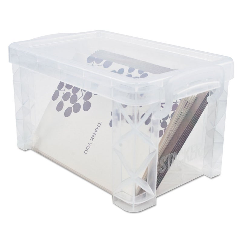 Advantus 40307 Super Stacker Storage Boxes, Hold 400 3 x 5 Cards, Plastic, Clear - Image 2